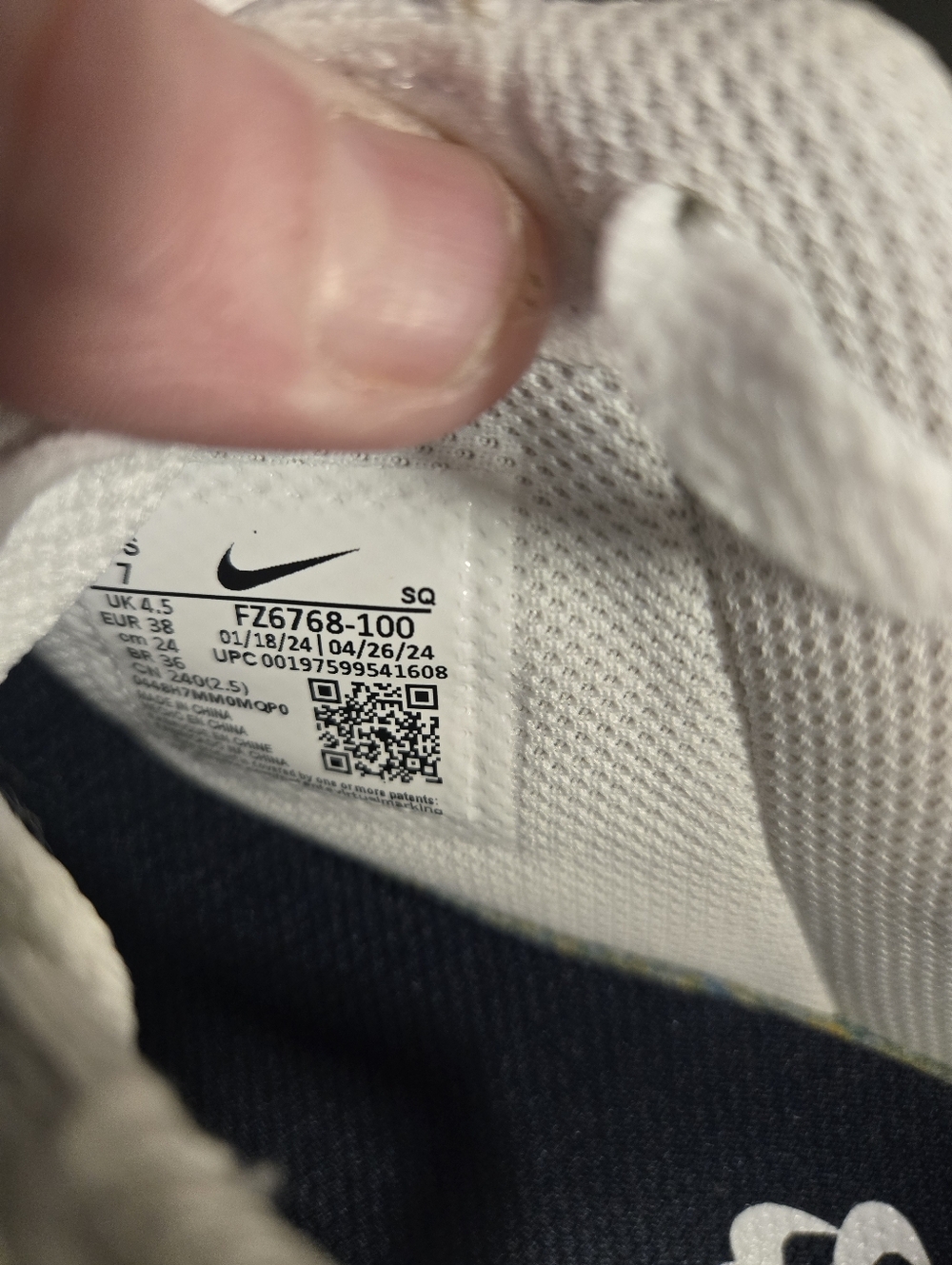 Nike Air Force 1 07 NN White Obsidian Womens 7 Sneakers NWT - Picture 7 of 10